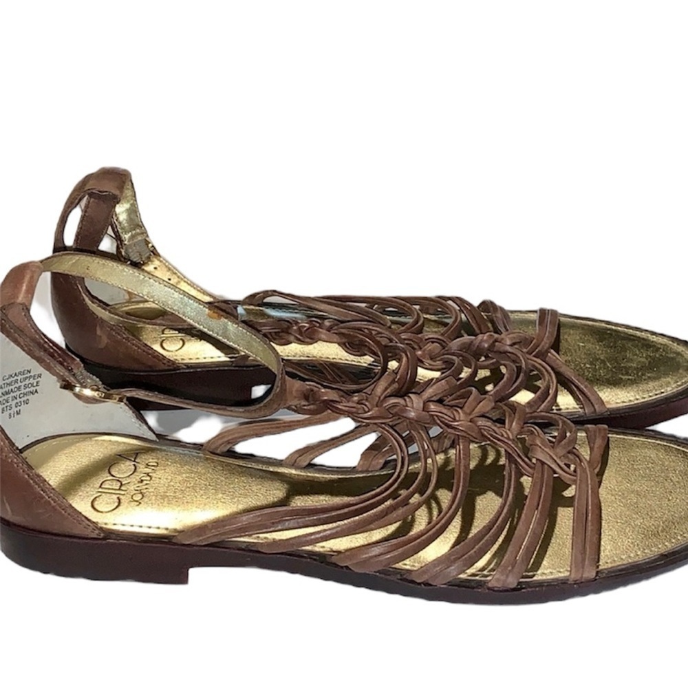 Circa Joan and David Strappy Brown Gladiator Sandals 8 1/2 - Picture 6 of 11